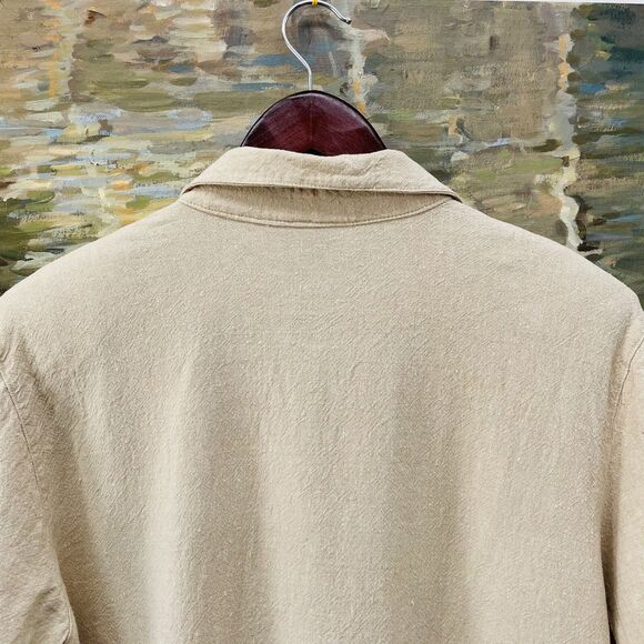 Caran New York Button Front Blouse Linen Sz 2X Roll Tabbed Sleeves Tunic VTG 2X - Picture 10 of 16